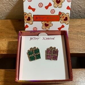 Betsey Johnson Present Stud Earrings